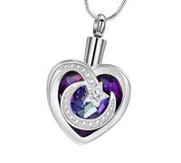 Hrtyvhin Collier d ' urne avec Compartiment sécurisé détaillé pour Cendres d ' Animaux, Bijoux de Longueur, Bijoux de crémation en Acier