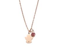Hrtyvhin Collier de baptême gravé pour filles, élégant, à porter quotidien, chaîne symbolique, pierres de naissance en, de première communion, argent, or rose, collier de communion