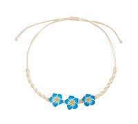 Hrtyvhin Collier de coquillages de fleurs réglable tissé à la main, perles naturelles en argile douce, chaîne de cou, bijoux pour femmes, collier de plage de saison