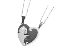 Hrtyvhin Collier de Couple d ' amour moderne, pendentif d ' épissure de chaton, bijoux en métal, cadeaux pour relations, mariage, collier en cœur fendu