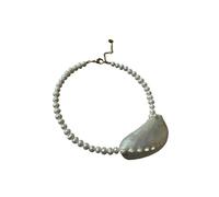 Hrtyvhin Collier de déclaration de coquille texturée accrocheur bijoux de plage pendentif chaîne de cou de charme pour accessoires de vacances chaîne de clavicule unique
