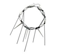 Hrtyvhin Collier de perles en spirale orné de glands gothiques modernes pour un collier de perles à franges de charme Unique