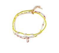 Hrtyvhin Collier de plage multicouche, coquillage naturel, étoiles de mer, tortues, conception de perles, chaîne réglable, pour elle, collier de plage léger et réglable pour femmes