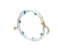 Hrtyvhin Collier de plage multicouche, coquillage naturel, étoiles de mer, tortues, conception de perles, chaîne réglable, pour elle, collier de plage léger et réglable pour femmes