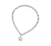 Hrtyvhin Collier étoile à pointe polie conception de clavicule délicate bijoux de chaîne de clavicule en acier inoxydable résistant allergies Chaîne de clavicule en acier inoxydable