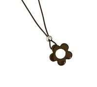 Hrtyvhin Collier long en cuir délicat avec breloque en forme de fleur compliquée, idéal pour les attaquants qui recherchent des accessoires uniques