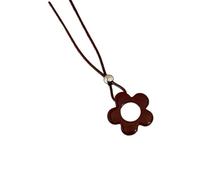 Hrtyvhin Collier long en cuir délicat avec breloque en forme de fleur compliquée, idéal pour les attaquants qui recherchent des accessoires uniques