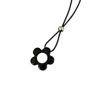 Hrtyvhin Collier long en cuir délicat avec breloque en forme de fleur compliquée, idéal pour les attaquants qui recherchent des accessoires uniques