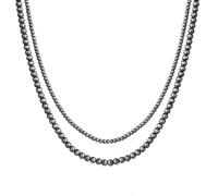 Hrtyvhin Collier mat avec des designs à trois brins, portable pour les tenues formelles et les styles décontractés, bijoux en alliage, collier brossé mat élégant