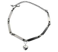 Hrtyvhin Collier pendentif coeur gothique moderne, bijoux en acier inoxydable, pour elle, inspiré du Punk, chaîne de tous les jours, chaîne Punk Love