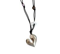 Hrtyvhin Collier ras du cou avec pendentif en perles de fleur et cœur d ' amour irrégulier, chaîne en corde réglable, accessoire de clavicule pour femmes, fabriqué à la main