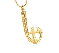 Hrtyvhin Collier souvenir pour animal de compagnie, bijou funéraire, pendentif urne avec fermoirs sûrs, design pour souvenirs avec hameçon de pêche, cadeau souvenir