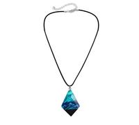 Hrtyvhin Collier unique en résine diamant avec pendentif envoûtant Snow Mountain Chaîne de cou pour les particuliers à la mode Monde magique secret à l ' intérieur de la chaîne de cou
