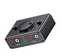 Hrtyvhin Commutateur audio bidirectionnel 3,5 mm Sortie 2 en 1 avec contrôle du son et bouton muet pour une utilisation polyvalente Interrupteur d'écoute pour casque