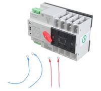 Hrtyvhin Commutateur de transfert automatique double source 100 A 4 broches Commandes électriques rapides Interrupteur de transfert de puissance pour alimentation de secours Montage sur rail DIN