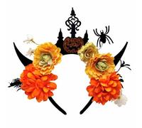 Hrtyvhin Dark Series Bandeau à fleurs, accessoire de cheveux confortable pour les fêtes à thème, les spectacles sur scène, les coiffes DressingUp et Halloween