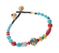 Hrtyvhin de Perles népalais tibétain fabriqué à la Main avec des Pierres Turquoise Naturelles pour l ' Expression de la Mode culturelle, Bijoux artisanaux