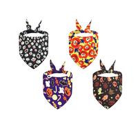 Hrtyvhin Écharpe Triangulaire pour Chien, 4 pièces, Triangles d ' Halloween, Animal de Compagnie Exquis pour différentes Tailles, Tenue de fête