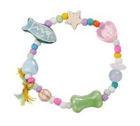 Hrtyvhin en céramique perlé, Accessoire de Bijoux pour Femmes, avec de Jolis Motifs de Lapins et de Carottes de Dessin animé