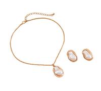 Hrtyvhin Ensemble collier et boucles d ' oreilles en alliage robuste, modèles irréguliers polyvalents, Portable pour améliorer votre Look quotidien, ensemble de bijoux de fête