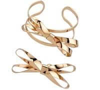 Hrtyvhin Ensemble de bagues et bracelets délicats avec nœud papillon en acier inoxydable, accessoire de bijoux féminin pour filles et femmes, accessoires élégants sur le thème du nœud papillon