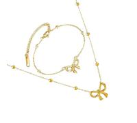 Hrtyvhin Ensemble de bijoux à la mode avec nœud papillon, conceptions sophistiquées de nœuds papillon, ensemble de collier et de bracelets pour femmes avant-gardistes, bijoux de Styles européens