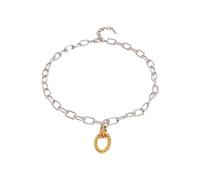 Hrtyvhin Ensemble de bijoux polyvalent en acier inoxydable avec des motifs minimalistes à rayures torsadées rondes pour un collier géométrique élégant quotidien