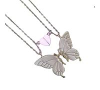 Hrtyvhin Ensemble de colliers d ' amitié comprenant un pendentif papillon lumineux et une fermeture sécurisée, cadeaux pour meilleur ami, chaîne de clavicule tendance, accessoire de mode polyvalent