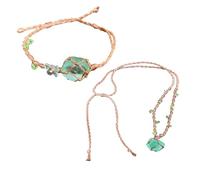 Hrtyvhin Et collier en pierres précieuses en filet, paire élégante, ensemble de bracelets et colliers en filet tissés à la main pour collectionneurs de bijoux en en filet
