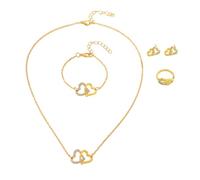 Hrtyvhin Finition ensemble de bijoux en pierre coeur plan mélange collier boucles d ' oreilles pour les conjoints dons appariement boucles d ' oreilles en pierre collier