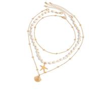 Hrtyvhin Glands Designs Étoiles de Mer Coquillage Perles Collier Ensemble Styles Bohème Bijoux pour Femmes Plage Vacances Coquillages Étoiles de Mer Collier