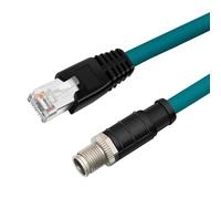 Hrtyvhin Lot de 12 câbles Ethernet industriels à code 8 broches mâles vers RJ45 - Câble Ethernet industriel flexible IP67 - Coque en PVC flexible - Fil 26 AWG