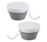 Hrtyvhin Lot de 2 bols pliants en silicone de 950 ml - Bol portable - Saladier peu encombrant - Pour la maison et la cuisine - Durable - Résistant à la chaleur