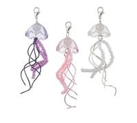 Hrtyvhin Lot de 3 méduses en perles de verre colorées pour un trousseau de clés qui donnent à vos accessoires un charme élégant
