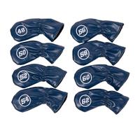 Hrtyvhin Lot de 8 housses de tête de club de golf en cuir synthétique épais avec numéro brodé, couvre-club de rechange, couvre-clubs de protection imperméables en fer