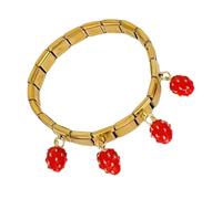 Hrtyvhin Menottes tendance et réglables en acier inoxydable avec accent fraise et cerise, adapté pour les excursions de loisirs Portez un bracelet confortable et portable, Einheitsgröße, comme décrit