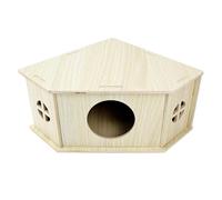 Hrtyvhin Niche triangulaire en bois pour hamsters, sûre, anti-mastication, abri pour petites cachettes, habitats de divertissement