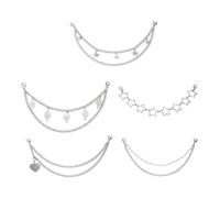 Hrtyvhin Paquet de 5 chaînes de à main multifonctionnelles lien en métal réglable chaîne de de mode texture en alliage adapté quotidien et fêtes chaînes de à main uniques