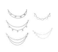 Hrtyvhin Paquet de 5 chaînes de à main multifonctionnelles lien en métal réglable chaîne de de mode texture en alliage adapté quotidien et fêtes chaînes de à main uniques
