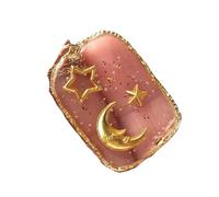 Hrtyvhin Pendentif tendance en verre transparent imprimé soleil, lune, étoile, amour, longueur réglable, chaîne de cou pour usage quotidien et de fête, bijoux pour fêtes et festivals