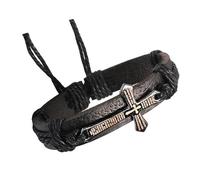 Hrtyvhin religieux classique en cuir de culture avec croix pour un usage quotidien ou pour le confort spirituel, religieux, de prière, croix