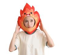 Hrtyvhin Tête de mort extensible en forme de flamme pour photographie, cosplay, événement, doux et respirant, pour réunion de famille, événements, nouveau couvre-chef