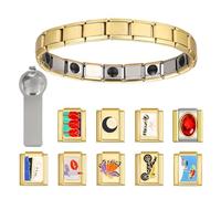 Hrtyvhin Unique charme italien lien perles carrées alliage Texture bijoux trouver un ensemble de bracelets à breloques italiens pour la fabrication de bracelets ensemble de bijoux modulaires
