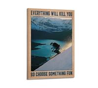 HRUERYWRBTT Choose Something Fun Poster mural esthétique sur toile vintage décoratif pour salon, chambre à coucher, 20 x 30 cm, style cadre