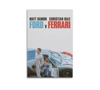 HRUERYWRBTT Poster du film Ford V Ferrari du film 1 - Impression sur toile vintage - Décoration pour salon, chambre à coucher - 60 x 90 cm - Style sans cadre
