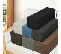 Hruile Coussin d'accoudoir rectangulaire pour canapé, lit, fauteuil, coude et lit, coussin en mousse pour lire, regarder la télévision (200 x 15 x 20 cm, bleu)
