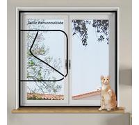 Hruile Fenêtre Protection D'écran pour Animaux Domestiques Taille Personnalisée, Garde-fenêtre Gardée pour Chats avec Rubans Adhésifs, Moustiquaire pour Fenêtres de Balcon
