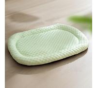 Hruile Tapis d'été rafraîchissant pour chien, matelas lavable à bords surélevés pour animaux de compagnie, chats et chiens de petite et moyenne taille avec fond antidérapant (65 x 50 x 4 cm, vert)