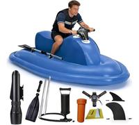 Hrxllb Jet Ski Gonflable électrique 2-en-1 et Scooter sous-Marin de plongée avec propulseurs, Moteur sans balais de 500 W, Vitesse de 3 à 9 km/h, équipement de plongée et de Natation(10A)
