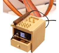 Hrxllb Machine à Plier Les Bords du Cuir à Chaud, Machine à Plier Le Cuir électrique avec 14 Embouts, brunisseuse de Bords de Cuir, Machine de Finition du Cuir Manuelle, 80-480℃(Singlemachine)